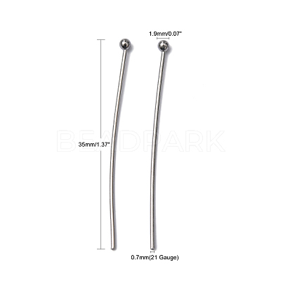 Tarnish Resistant 304 Stainless Steel Ball Head pins STAS-M010-35mm-01-1