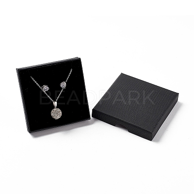 Paper with Sponge Mat Necklace Boxes LS-OBOX-G018-01B-02-1