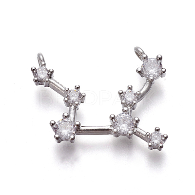 Brass Micro Pave Cubic Zirconia Pendants ZIRC-F099-20P-07-1