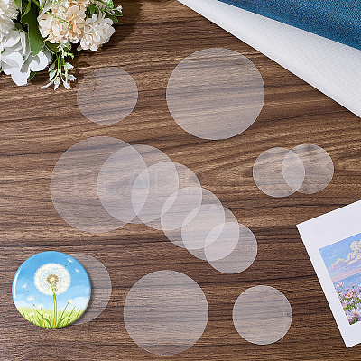 240Pcs 6 Styles Transparent Plastic Film for Badge DIY-CP0013-94-1