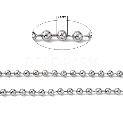 Tarnish Resistant 304 Stainless Steel Ball Chains CHS-A002B-1.5mm-1