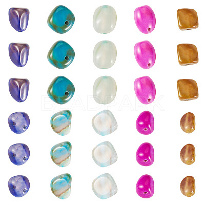 100Pcs 5 Colors Natural Agate Beads G-TA0002-51-1