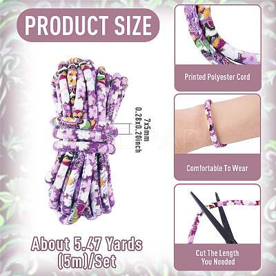 5M Ethnic Floral Printed Polyester Cords OCOR-TA0003-94A-1