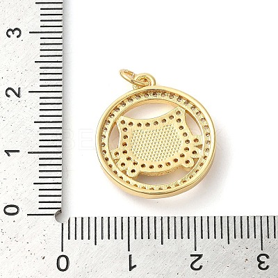 Rack Plating Brass Cubic Zirconia Pendants KK-K385-082G-01-1