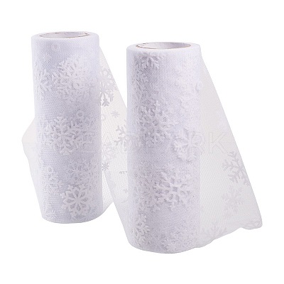 Snowflake Deco Mesh Ribbons LS-OCOR-P010-G01-1