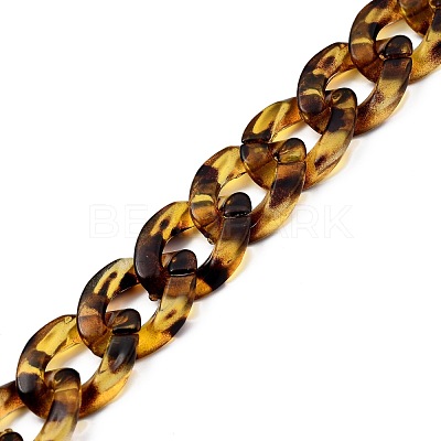 Handmade Transparent Acrylic Curb Chains AJEW-JB00740-02-1