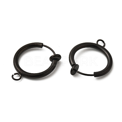 316 Surgical Stainless Steel Clip-on Hoop Earrings STAS-S101-15mm-01B-1