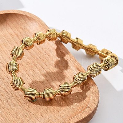 304 Stainless Steel Stretch Bangles for Women LS-BJEW-P315-02H-G-1