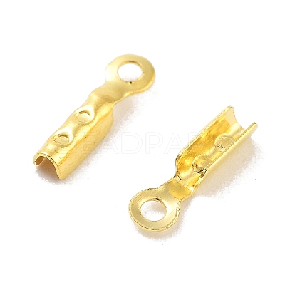 Rack Plating Brass Folding Crimp Ends KK-P274-03G-1