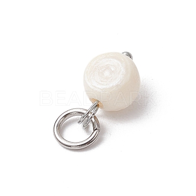 10Pcs 2 Colors Natural Cultured Freshwater Pearl Potato Charms PALLOY-JF03920-1