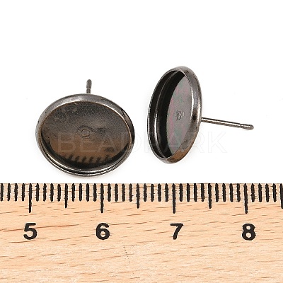 Gunmetal Metal Color Brass Ear Studs Settings X-IFIN-Q005-B-1