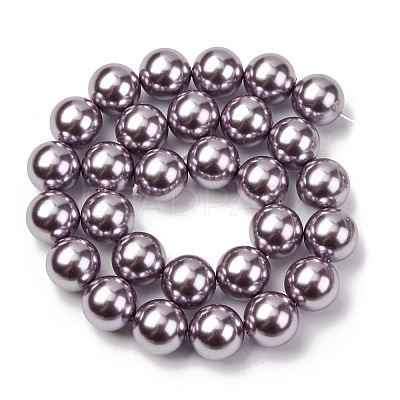 Electroplated Shell Pearl Beads Strands BSHE-G041-14mm-02-1