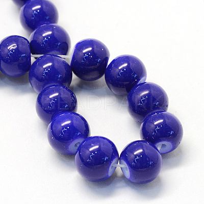 Baking Paint Glass Round Bead Strands X-DGLA-Q020-8mm-35-1