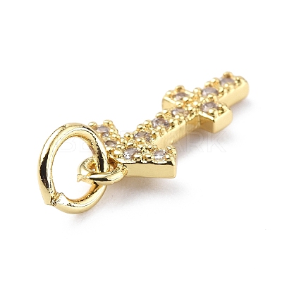 Brass Micro Pave Cubic Zirconia Charms ZIRC-F131-16G-05-1