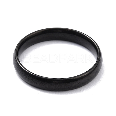 Ion Plating(IP) 304 Stainless Steel Simple Plain Band Finger Ring for Women RJEW-B036-06EB-1