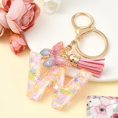 Resin & Acrylic & Faux Suede Tassel Keychain KEYC-YW00124-23-1