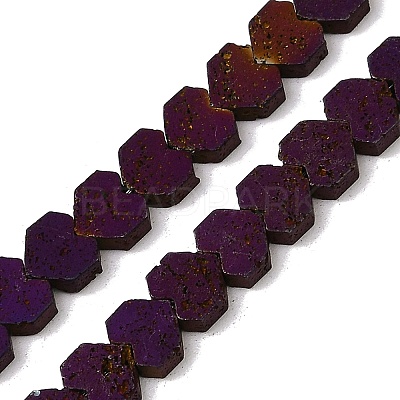 Electroplated Natural Lava Rock Beads Strands G-K388-04B-10-1