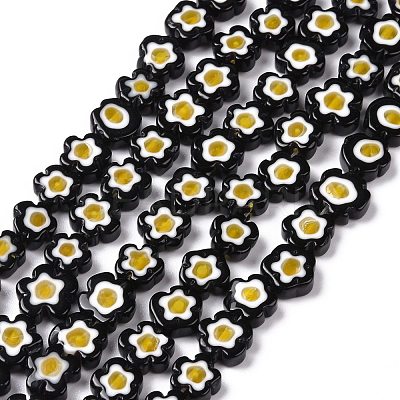 Handmade Millefiori Glass Bead Strands LAMP-J035-10mm-49-1