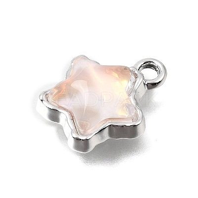 UV Plating Alloy and Glass Pendants GL-CBA6CEF-01P-1