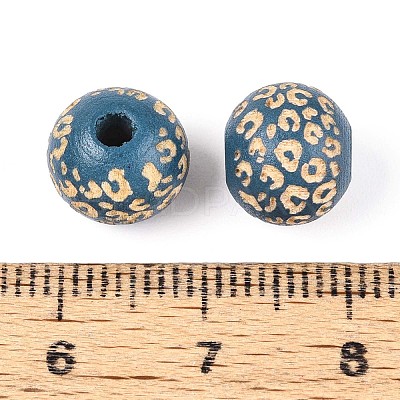 Painted Natural Wood Beads WOOD-T021-53A-03-1