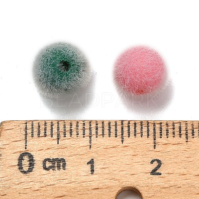 Flocky Opaque Acrylic Beads OACR-I026-01A-1