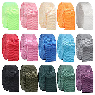 15Pcs 15 Colors 3M Nylon Heavy-Duty Ribbon OCOR-GL0001-20-1