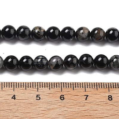 Natural Black Tourmaline Beads Strands G-Q031-A01-6mm-1