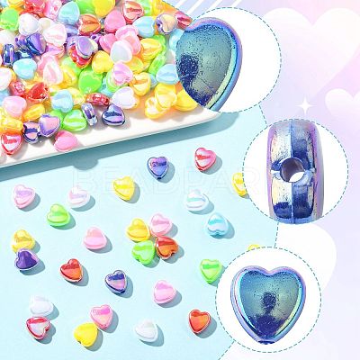 200Pcs 2 Colors ABS Plastic Beads KY-FS0001-42B-1