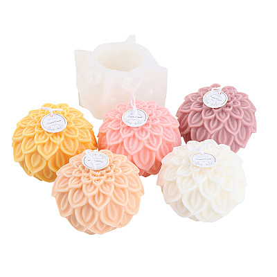 Flower Shape Silicone Candle Molds CAND-PW0009-08-1