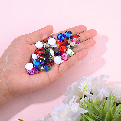 240Pcs 8 Colors Acrylic Rhinestone Cabochons GACR-CY0001-01-1