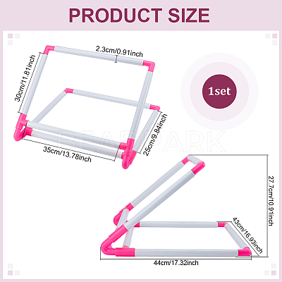 Plastic Scroll Embroidery Frames SENE-WH0007-06-1