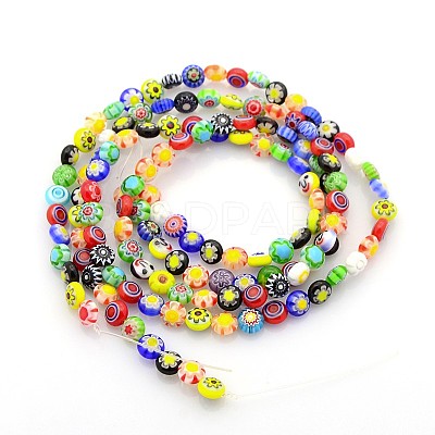 Handmade Millefiori Glass Bead Strands LAMP-J034-6mm-M-1