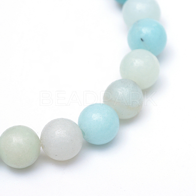Round Natural Grade A Amazonite Bead Strands X-G-R345-4mm-16-1