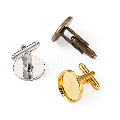 36Pcs 3 Colors Brass Cufflinks KK-PJ0001-17-1
