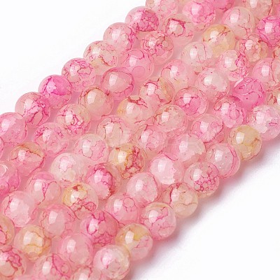 Spray Painted Glass Beads Strands X-GLAA-A038-C-60-1