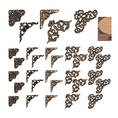 30Pcs 5 Styles Alloy Cabinet Box Corner Protectors FIND-PH0023-90-1