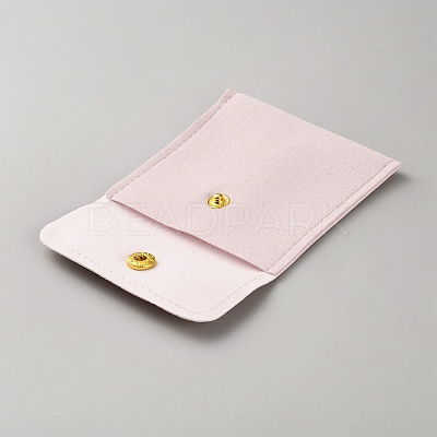 Square PU Leather Jewelry Packaging Bags with Snap Button ABAG-WH0100-08A-1