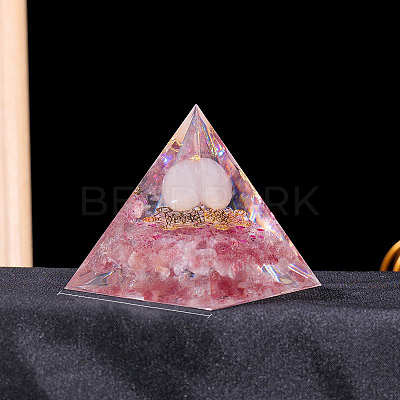 Resin Orgonite Pyramid Display Decorations G-PW0004-55A-1