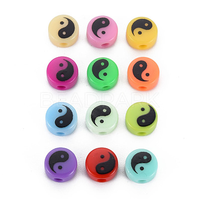 Printed Opaque Acrylic Beads SACR-N014-001-1