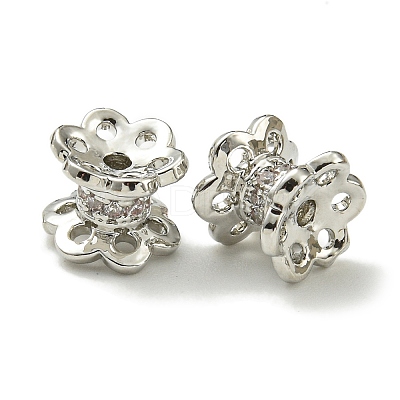 Rack Plating Brass Micro Pave Cubic Zirconia Beads KK-K386-06P-1