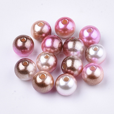 Rainbow ABS Plastic Imitation Pearl Beads OACR-Q174-10mm-10-1