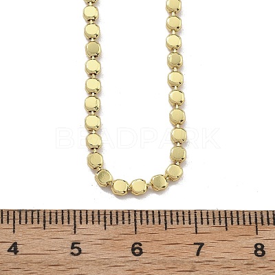 Brass Flat Ball Chain Necklaces for Women X-NJEW-U035-01G-1