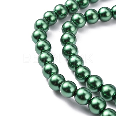 Baking Paint Pearlized Glass Pearl Round Bead Strands HY-Q330-8mm-M-1