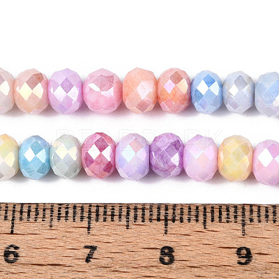 Anti-Tarnish Electroplate Rondelle Glass Beads Strands EGLA-T021-6mm-17-10-1