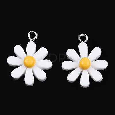 Opaque Resin Pendants RESI-WH0037-01B-1