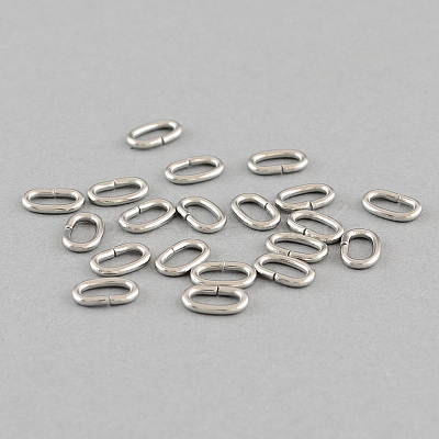 Tarnish Resistant 304 Stainless Steel Open Jump Rings X-STAS-Q186-03-6.5x5mm-1