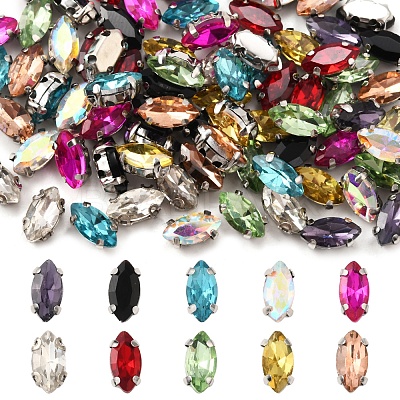 80Pcs 10 Colors Sew on Rhinestone RGLA-FS0001-18-1