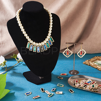 36Pcs 6 Colors Zinc Alloy Glass Pendants ALRI-TA0001-33-1