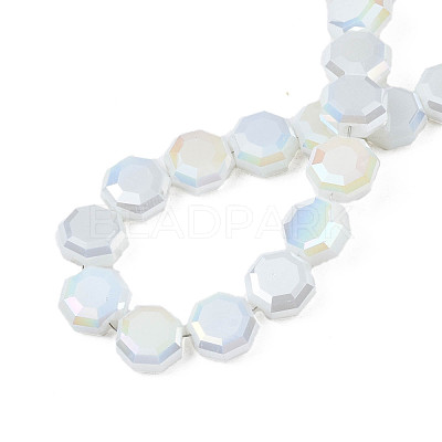 Electroplate Opaque Solid Color Glass Beads Strands EGLA-N002-27-A07-1