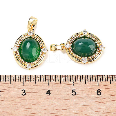 Brass Pave Clear Cubic Zirconia Pendants KK-C051-58G-1